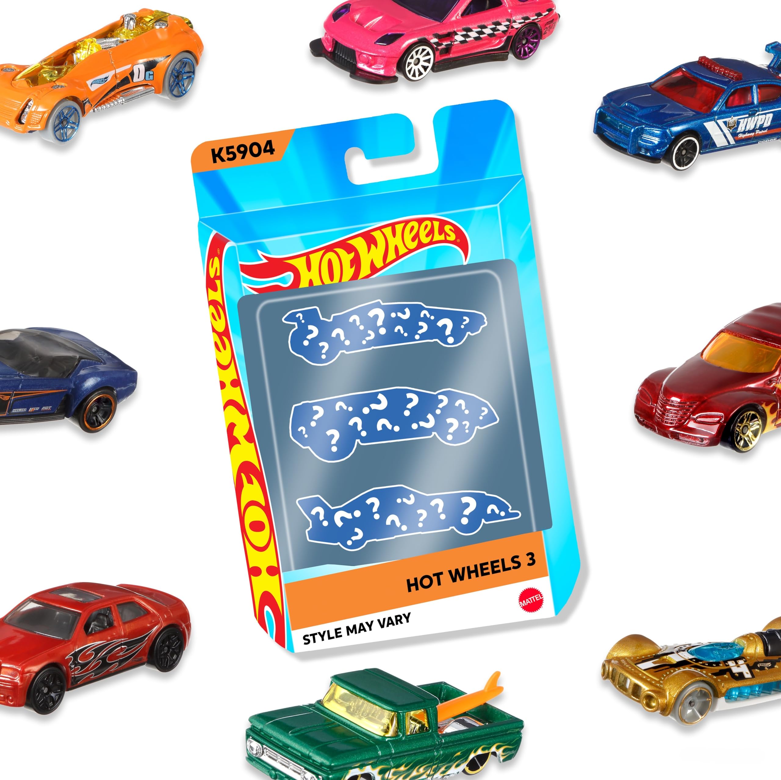 Hot Wheels K5904 - 3er Geschenkset 1:64 Die-Cast Fahrzeuge